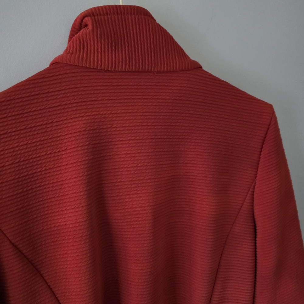 Joseph Ribkoff 10 Modern Contemporary Abstract Ribbed Pique Knit Swing Blazer - Picture 13 of 15